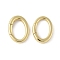 Brass Spring Gate Rings, Oval, Long-Lasting Plated, Lead Free & Cadmium Free, Real 18K Gold Plated, 18x13x2.5mm