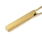 PVD Vacuum Plating 201 Stainless Steel Pendant Necklaces, Rectangle, Real 18K Gold Plated, 23.62 inch(60cm)