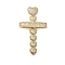 Brass Micro Pave Cubic Zirconia Pendants, Cross, Rack Plating, Long-Lasting Plated, Lead Free & Cadmium Free, Real 18K Gold Plated, 39.5x22.5x3.5mm, Hole: 5x3mm