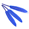 Goose Feather Costume Accessories, Dyed, Blue, 100~175x13~25mm