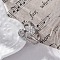 Brass Micro Pave Clear Cubic Zirconia Cuff Finger Rings, Flat Round Rings for Women, Long-Lasting Plated, Rack Plating, ead Free & Cadmium Free, Platinum, Adjustable, 16mm