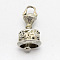 Tibetan Brass Pendants, Dorje Vajra with Bell for Buddha Jewelry, Antique Silver, 19x10mm, Hole: 3mm