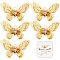 10Pcs Brass Micro Pave Clear Cubic Zirconia Pendants, Nickel Free, 3D Butterfly, Real 18K Gold Plated, 12x20x5mm, Hole: 1mm