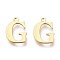 PVD Vacuum Plating  304 Stainless Steel Charms, Laser Cut, Alphabet, Golden, Letter.G, 12x9x0.8mm, Hole: 1mm
