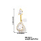 Geometric Brass Clear Cubic Zirconia Teardrop Curved Barbell Belly Button Rings for Women's Gift, Golden, 28x10mm