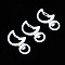 Spray Painted Eco-Friendly Alloy Swivel Snap Hooks Clasps, Cadmium Free & Nickel Free & Lead Free, Moon, White, 34x19x6mm, Hole: 5x9mm