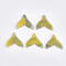 Cellulose Acetate(Resin) Pendants, Whale Tail Shape, Light Khaki, 26~26.5x26.5x2.5mm, Hole: 1mm