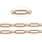 Ion Plating(IP) 304 Stainless Steel Figaro Chains, Unwelded, with Spool, Real 18K Gold Plated, Oval: 13x4.5x1mm, Ring: 4x1.5mm, about 32.8 Feet(10m)/roll