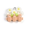 Resin Pendants, with Platinum Iron Loop, Flower & Fence, White, 21x25x7.5mm, Hole: 2mm