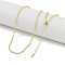 Rack Plating Brass Oval Link Chain Necklaces for Women, Long-Lasting Plated, Lead Free & Cadmium Free, Real 18K Gold Plated, 15.59x0.08 inch(39.6x0.2cm)