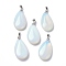 Synthetic Opalite Pendants, with Brass Finding, Teardrop, 35x20x7.5~9mm, Hole: 4x3.5mm