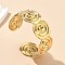 304 Stainless Steel Cuff Bangles for Women, Vortex, Ion Plating(IP), Real 14K Gold Plated, Inner Diameter: 2x2-1/8 inch(5x5.25cm)