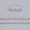 Brass Cable Chains, with Spool, Oval, Cadmium Free & Lead Free, Long-Lasting Plated, Silver Color Plated, 2x1.5x0.35mm, about 32.8 Feet(10m)/roll