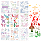 9 Sheets 9 Style Festival & Animal & Word Pattern PVC Plastic Stamps, for DIY Scrapbooking, Photo Album Decorative, Cards Making, Stamp Sheets, Mixed Patterns, 16x11x0.3cm, 1 sheet/style