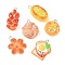 Opaque Resin Pendants, Imitation Bread, with Platinum Tone Iron Loops, Mixed Shapes, Mixed Color, 23~30x14~20x7.5~11.5mm, Hole: 2x2.5mm