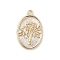 Brass Micro Pave Clear Cubic Zirconia Pendants, with Natural White Shell, Oval, Real 18K Gold Plated, 20.5x13.5x2.5mm, Hole: 1.6mm