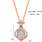Elegant Water Drop Crown Brass Pendant Necklace with Cubic Zirconia and Moissanite, Golden, 15.75 inch(40cm)