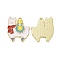 Christmas Theme Rack Plating Alloy Enamel Pendants, Alpaca with Gift Charms, Light Gold, 26x22.5x1.5mm, Hole: 1.8mm