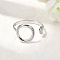 304 Stainless Steel Open Cuff Rings, Round, Stainless Steel Color, 13.5mm, US Size 8 3/4(18.7mm)