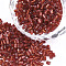 Grade A Glass Seed Beads, Hexagon(Two Cut), Silver Lined, FireBrick, 1.5~2.5x1.5~2mm, Hole: 0.8mm, about 2100pcs/bag, 450g/bag