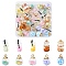 30Pcs 10 Styles Glass Pendants, with Plastic Finding and Foam Inside, Mixed Color, 16~28x16~29x16~28mm, Hole: 1.6~2.5mm, 3pcs/style