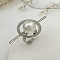 Ring Alloy & Iron & Plastic Pearl Finger Rings for Women, Platinum, Inner Diameter: 18mm