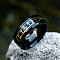 Stainless Steel  Words Finger Rings, Rune Words Odin Norse Viking Amulet Jewelry, Electrophoresis Black, US Size 7(17.3mm)