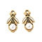 304 Stainless Steel Enamel Pendants, with ABS Plastic Pearl, Bees Charm, Ion Plating(IP), White, 17x9x3.5mm, Hole: 2mm