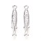 Brass Pendants, Fish, Real Platinum Plated, 18.5x5.5x2.5mm, Hole: 1.2mm