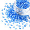 Transparent Colours Luster Glass Bugle Beads, Round Hole, Cornflower Blue, 3~8x2mm, Hole: 0.7mm, about 450g/pound