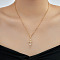 Elegant Vintage Style Brass Clear Cubic Zirconia Heart Sword Pendant Necklaces, Perfect Valentine's Day Gift, Golden, 15.75 inch(40cm)