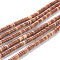 Natural Rhodonite Beads Strands, Heishi Beads, Flat Round/Disc, 4~4.5x2.5mm, Hole: 0.7mm, about 167pcs/strand, 15.43 inch(39.2cm)