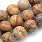 Natural Picture Jasper Beads Strands, Round, 10mm, Hole: 1mm, about 36pcs/strand, 15.2 inch
