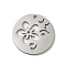 Non-Tarnish 201 Stainless Steel Pendants, Stainless Steel Color, Laser Cut, Flat Round Charm, Flower, 18x1mm, Hole: 1.5mm