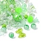Opaque & Transparent Acrylic Beads, Mixed Shapes, Light Green, 7.5~33x7.5~43.5x4.5~16mm, Hole: 1.2~4mm, about 50g/bag