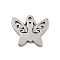 Non-Tarnish 201 Stainless Steel Pendants, Butterfly Charms, Stainless Steel Color, 11x13x1mm, Hole: 1mm