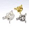 Brass Spring Ring Clasps, Mixed Color, 14.5x6mm, Tube Bails: 9.5x5.5x1.5mm, Hole: 2.5mm