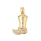 Brass Micro Pave Cubic Zirconia Pendants, Cadmium Free & Nickel Free & Lead Free, Shoes Charms, Real 18K Gold Plated, 18.5x12.5x3mm, Hole: 4.5x2.5mm