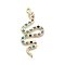 Snake Shape Alloy Rhinestone Pendants, Snake, 40x18x3mm, Hole: 2mm