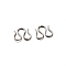 Tarnish Resistant 201 Stainless Steel S-Hook Clasps, M Clasps, Stainless Steel Color, 9.5x10.5x0.5mm