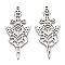Non-Tarnish 304 Stainless Steel Pendants, Hollow, Sword Charm, Stainless Steel Color, 40x19x1.5mm, Hole: 1mm