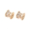 Brass Beads, with Glass, Nickel Free, Cloumn, Golden, 11x9mm, Hole: 2mm