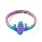 Ion Plating(IP) 201 Stainless Steel Cactus Adjustable Ring for Women, Rainbow Color, US Size 6 1/4(16.7mm)