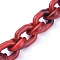 Transparent Acrylic Handmade Cable Chain, Oval, Dark Red, 20x18x8mm, about 39.37 inch(1m)/strand