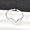 ECG 925 Sterling Silver Cuff Rings for Women, Platinum, 7mm, Inner Diameter: 16.8mm