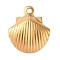 304 Stainless Steel Charms, Shell Shape Charm, Real 18K Gold Plated, 11.5x11x2.5mm, Hole: 0.8mm