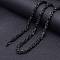 Stainless Steel Byzantine Chains Necklaces for Men, Black, 25.59 inch(65cm)x8mm