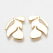 Brass Pendants, Nickel Free, Real 18K Gold Plated, Leaf, 21.5x17x1mm, Hole: 1mm