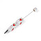 Resin & Polymer Clay Pave Rhinestone Ball-Point Pen, Iron Beadable Pen, for DIY Personalized Pen with Jewelry Beads, Watermelon, 147.5~151x15~20mm