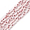 Baking Painted Glass Beads, Round with Evil Eye, Indian Red, 6x5mm, Hole: 1.2mm, about 63~68pcs/strand, 13.70~15.04(34.8~38.2cm)